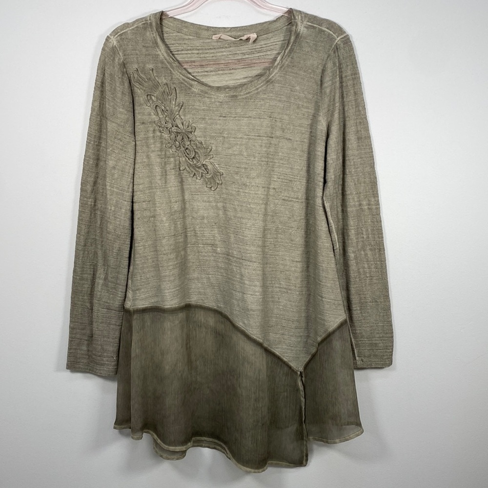 Soft Surroundings long Sleeve Boho Top Women's Medium